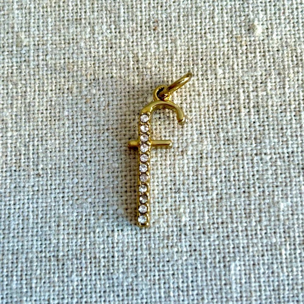 Pave Letter "F" Charm
